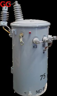 75kV Single Phase Pole Mounted Power Distribution Transformer Cu-Al Configuration